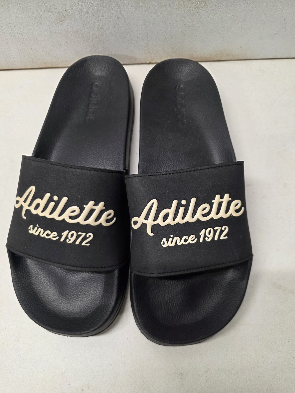 adidas Adilette Shower Slides Mens US 10 Black Since 1972 Cloudfoam GW8747